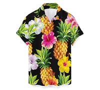 NQyIOS Hawaiian Shirt Men Tropical Pink Floral Beach Shirt for Men Summer Short Sleeve Mens Flower Beach Aloha Shirts Causal Pocket Holiday Sales Clearance Blouses