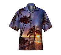 NQyIOS Hawaiian Shirts for Men 3D Printed Casual Holiday Graphic Shirts Funky Summer Cool Short Sleeve Shirt Sales Clearance Mens Festival Shirt Navy