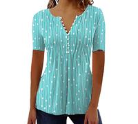 NQyIOS Ladies Tops, Women V Neck Lace Crochet Tunic Tops Casual Short Sleeve Blouses Shirts