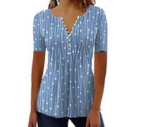 NQyIOS Loose Vest Tops for Women UK Womens Blouse Ruffle 3/4 Sleeve Blouses for Women V Neck Chiffon Tunic Tops Double Layers Mesh Shirts Brown Tops for Women UK Size 14 T-Shirts