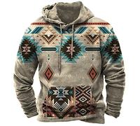 NQyIOS Men Winter Autumn Casual O Neck Long Sleeve 3D Printed Hooded Sweatshirt Top Blouse Lightweight Pullover Men (ZWadD-E, M)
