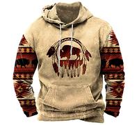 NQyIOS Men Winter Autumn Casual O Neck Long Sleeve 3D Printed Hooded Sweatshirt Top Blouse Lightweight Pullover Men (ZWadK-C, XXXL)