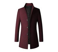 NQyIOS Mens Autumn And Winter Casual Fashion Single Breasted Woolen Coat Mid Length Coat Trench Coat Thick Winter Coats for Men (ZWadD-A, L)