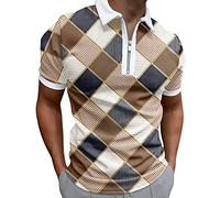 NQyIOS Mens Breathable Polo Shirts for Men Adult Summer Short Sleeve Quick Dry Casual Work Golf Hiking Tops with Pocket Mens Graphic Tees Sales Clearance Golf Polo Shirts for Men UK Tshirt Khaki