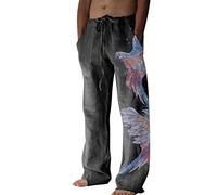 NQyIOS Mens Casual Linen Pants Athletic Lounge Loose Fit Sweatpants Running Jersey Pants with Zipper Pockets Straight Leg Loose Fit Slacks Plus Size Athletic Shorts Grey