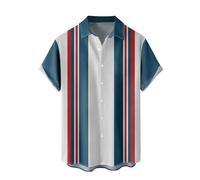 NQyIOS Mens Casual Shirts, Men's Shirts Short Sleeve Casual Linen Shirt Dress Shirts with Front Pocket Button Down Summer Beach Shirt Regular Fit Summer Printed Party Shirt Blouse