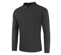 NQyIOS Mens Casual Shirts Sale Clearance Cheap Mens Short & Long Sleeve Henley Shirt 2 Button Fashion V-Neck T-Shirt Top Slim Fit Gym Shirt S-XXL Mens Pullover Sweater Bottoming Shirts Tops Black