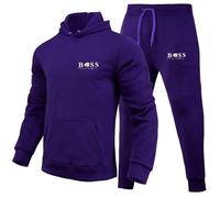 NQyIOS Men's Casual Tracksuit Set Contrast String Fleece Hoodie Top Bottoms Joggers Gym Set Draw Code Sweat Outfit Sportswear for Gym Running Exercise Fitness Xmas Gift