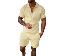 NQyIOS Men's Casual Tracksuits Compression Pants Tights Leggings Sports Baselayer Running Athletic Workout Shirts Set Leisure Outfits Muscle Suits Sales Clearance Beige