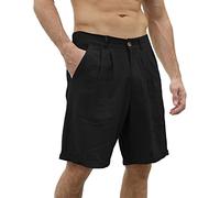 NQyIOS Men's Cotton Linen Yoga Sweatpants Yoga Beach Loose Fit Casual Summer Elastic Waist Drawstring Resort Trousers with Pockets Loose Fit Slacks for Men Harem Pants Black