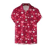 NQyIOS Men's Fashion Casual Sports Valentine's Day Love Sweet Short Sleeve Shirt Pullover Top (3-S, XXXL)
