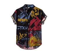 NQyIOS Men's Hawaiian Floral Shirts Casual Button Down Short Sleeve Aloha Beach Dress Shirt Beach Print Casual Party Designer Shirt Casual Vacation Luau Shirts Funny Shirt Tees Blouse Vacation Wear