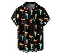 NQyIOS Men's Hawaiian Floral Shirts Summer Tropical Shirts Short Sleeve Button Down Aloha Hawaiian Shirts Sales Clearance Funny Cruise Shirts