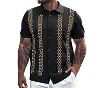 NQyIOS Mens Hawaiian Shirt Short Sleeve Button Down Tropical Shirts Casual Floral Summer Beach T-Shirts Hawaii Outfits Business Work Office Wedding Tops Sports Leisure Workwear (Black, 3XL)