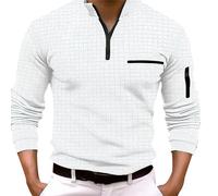 NQyIOS Men's Military Combat T-Shirt Summer Short Sleeve Golf Polo Shirts with Zipper Pockets Mens Graphic Tees Sales Clearance Cotton Golf Giraffe Tops Tshirts A-White