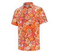 NQyIOS Men's Performance Short Sleeve T-Shirts, Dry Fit UPF 50+ Sun Protection Shirts, Athletic Gym Workout Shirts for Running Plain Black t Shirt Workwear Polo Shirts for Men UK Blouse (Orange,L)