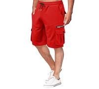 NQyIOS Mens Running Gym Shorts Running Shorts Athletic Bike Shorts Gym Shorts for Men with Zipper Pocket Mens Slacks Relaxed Fit Big and Tall Gym Shorts Red