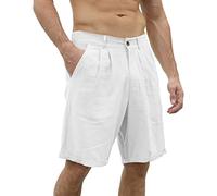 NQyIOS Mens Running Shorts Classic Fit Short Pants Jogger Short Elastic Waist Running Shorts with Pockets Mens Slacks Casual Chino Workout Shorts White