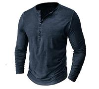 NQyIOS Mens Shirts Sale Clearance Cheap Vintage Mens V-Neck Cotton T Shirt Long Sleeve Baggy Bandage Tunic Casual Lace Up Tops Tee Mens Casual Jumpers Stylish Stylish T Shirts for Men Blue