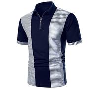 NQyIOS Men's Short Sleeve Polo Shirts 1/4 Zip Quick Dry Golf Polo Shirt Summer Outdoor Lightweight Short Sleeved Shirts Men Shirts Sales Clearance Golf Polo Shirts for Men Tshirt Navy