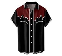 NQyIOS Mens Short Sleeve Shirt Short Sleeve Button Down Hawaiian Shirt for Men Floral Aloha Beach Shirt 1950s Retro Rockabilly Style Plus Size Blouses Basic Tops Hot Pink