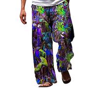NQyIOS Men's Solid Colors Linen Pants Yoga Beach Loose Fit Sweatpants Elastic Waist Drawstring Baggy Trousers with Pockets Loose Casual Drawstring Wasit Slacks with Pocket Running Shorts