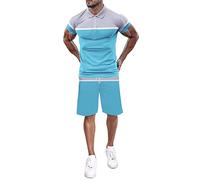 NQyIOS Mens Sport Short Sets Summer Casual Crew Neck Muscle Short Sleeve Tee Shirts and Classic Fit Sport Shorts Set Cotton Tracksuit Sweat Outfit Sets Sweatsuits Sets