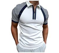 NQyIOS Men's Summer Polo Shirts Quick Dry Tennis Shirts Casual Polo Shirts with 3 Buttons Mens Gym Shirts Sales Clearance Golf Polo Shirts for Men UK Top Blue