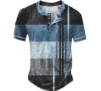 NQyIOS Mens Womens Tshirts Striped Short Half Sleeves Cotton Top Round Neck Casual Crewneck Summer Wears Mens Brushed Cotton Shirts Long Sleeve Gym top Men Sleeveless Sale (Blue, XXL)
