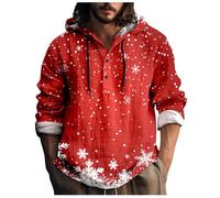 NQyIOS naughty christmas jumper Hoody Men Pullover Slim Fit kurta for men mens sweater medium cowboy jacket mens black hoodie christmas sweatshirt for men mens long puffer coat (Watermelon Red, XL)