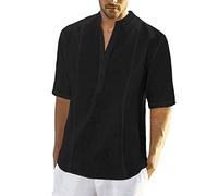 NQyIOS Oversized T Shirt Men Light Weight School Shirts Short Sleeve O Neck Summer Beach Tops Hispter Printed Grandad Shirts for Men Lace Up Vintage Graphic Tees T-Shirt Blouses