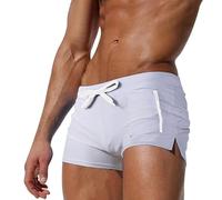 NQyIOS Running Shorts Men Drawstring Cotton Loose Boho Aladin Yoga Harem Pants Unisex Trousers Dress Slacks Big and Tall Trousers for Men High Waisted Lounge Wear (Swimming Shorts Men White, M)