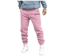 NQyIOS Sherpa Lined Sweatpants Jogger Pants Men Jogging Trousers Mens Trousers Slim fit Pleated Front Christmas Pajama Pants for Men Athletic Jeans for Men UK Size Pink