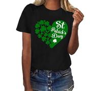 NQyIOS St. Patricks Day Summer Tops for Women UK Shamrock Tights Irish Clover Festival Shirt Women Irish Green Tops for Women Leprechaun Costume Women st Pattys Shirt Easter Leggings for Women