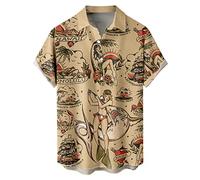 NQyIOS Summer Button Down Shirts for Men Casual Short Sleeve Button Down Shirt Relaxed-Fit Casual Beach Tops Mexicans Shirt Active Crew Neck T-Shirt Gym Tops Purple