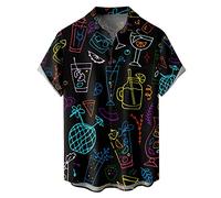 NQyIOS Summer Mens Fancy Print Hawaiian Shirt Quick Dry Funky Hawaiian Print Shirt Short Sleeve Beach Shirt Sales Clearance Blouses