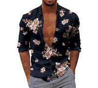 NQyIOS Summer Shirts for Men, Men's Regular Fit Classic Short Sleeve Casual Floral Hawaiian Shirt Collar Top Shirts Top 2023 Sales Clearance Black