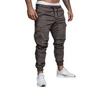 NQyIOS Sweatpants Mens Cargo Trousers Elasticated Waist Work Wear Cotton Straight Fit Combat Outdoor Pants Utility Pocket Casual Fleece Jogger Sweatpants Stretch Chinos Mens