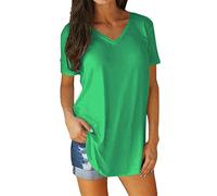 NQyIOS Top Tshirt for Women Cotton Short Sleeves Solid Color Outdoor Loose Causal Tshirt Women Running T Shirt