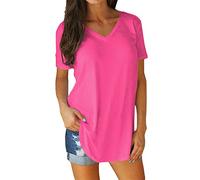 NQyIOS Top Tshirt for Women Cotton Short Sleeves Solid Color Outdoor Loose Causal Tshirt Women Running T Shirt