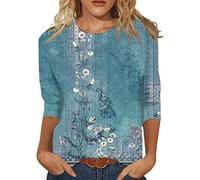 NQyIOS Tops for Women UK, Ladies Sleeveless Summer Sexy Casual Tops Regular Round Neck Printing Sleeveless Vest Tops Loose Sweatshirts for Christmas Tankini Tops for Women UK T-Shirts B-Blue