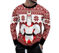 NQyIOS Winter Jackets for Men Men's Half Zip Jumper Plaid Fleece Lined Knit Turtleneck Sweater Warm Long Sleeve Stand Collar Pullover Ugly Christmas Sweater Men Light Up XL