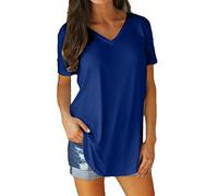 NQyIOS Women's Blouses & Shirts Top Tshirt for Women Cotton Short Sleeves Solid Color Outdoor Loose Causal Tshirt Women Running T Shirt Nightshirts for Women
