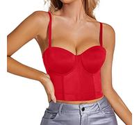 NQyIOS Womens Corset Top Bustier Tank Top Suspender Top Solid Short Fashion Women Camisole