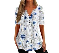 NQyIOS Womens Summer Tops, Womens Summer Shirt V Neck Casual Tshirts Puff Sleeve Tops for Women Short Sleeve Solid Color