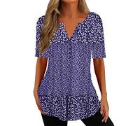 NQyIOS Womens T Shirts, Womens Puffed Short Sleeve Tops Ladies V Neck Blouses with Smocked Cuffs
