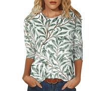 NQyIOS Womens Three Quarter Sleeve T Shirts Spring Summer Fashion Tops Round Neck Comfortable Shirts Long Sleeve Compression Women Green