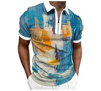 NQyIOS Work Shirt for Men - Comfortable Black T-Shirt Short Sleeve Round Neck Tracksuit Top - Polka Dot Print Polo Shirt for Workout - Basic Tshirt Blouse