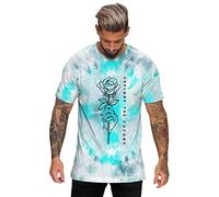 NQyIOS Work Shirts for Men Light Weight Personalised Tshirt Short Sleeves Crew Neck Tracksuit Tops for Men UK Flower Personalised Tshirts for Men Slim Fit Going Out Tops Tshirt Top