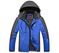 NQyIOS Zip up Work Jacket Men Men's Removable Hooded Outdoor Plus Size Loose Jacket Zipper Sports Windbreaker Casual Wearable Coat Tall Rain Coats Men (Blue, XXXXXXL)